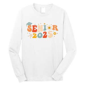 Senior 2025 Groovy Retro Senior Class Of 2025 Graduation Long Sleeve Shirt