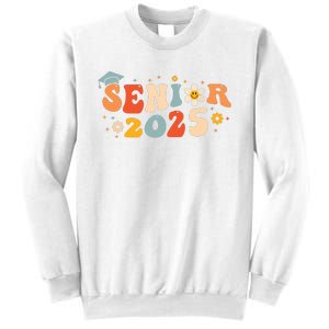 Senior 2025 Groovy Retro Senior Class Of 2025 Graduation Sweatshirt