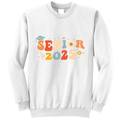 Senior 2025 Groovy Retro Senior Class Of 2025 Graduation Sweatshirt