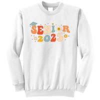 Senior 2025 Groovy Retro Senior Class Of 2025 Graduation Sweatshirt