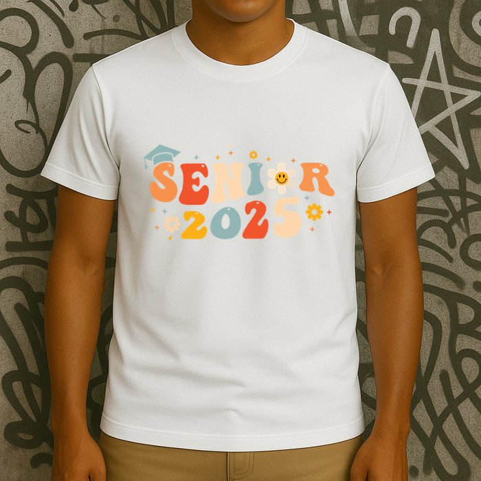 Senior 2025 Groovy Retro Senior Class Of 2025 Graduation T-Shirt