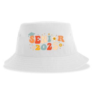 Senior 2025 Groovy Retro Senior Class Of 2025 Graduation Sustainable Bucket Hat