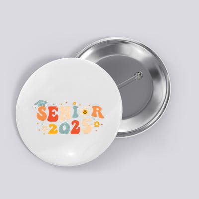 Senior 2025 Groovy Retro Senior Class Of 2025 Graduation Button