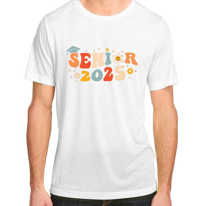 Senior 2025 Groovy Retro Senior Class Of 2025 Graduation Adult ChromaSoft Performance T-Shirt