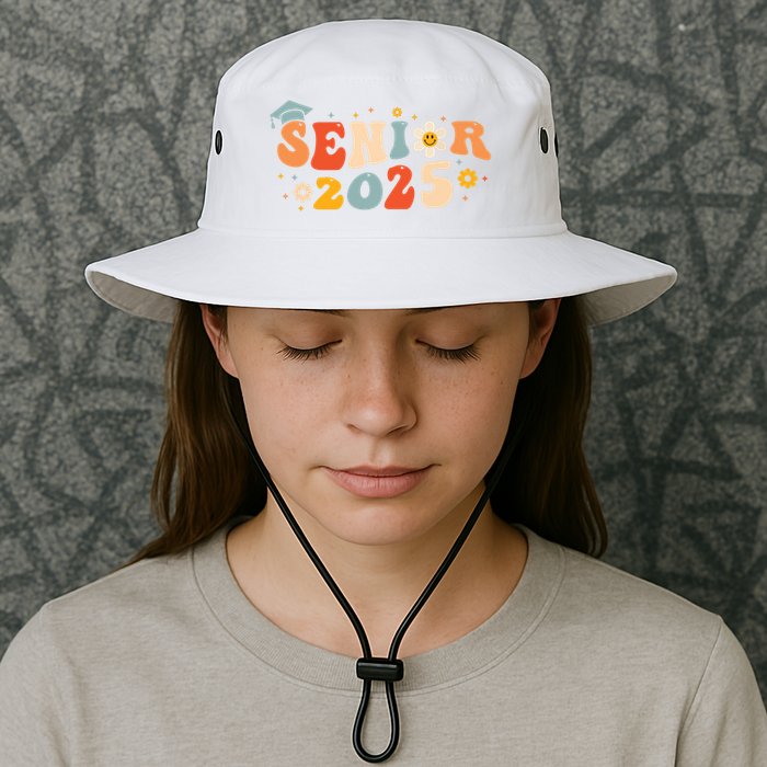 Senior 2025 Groovy Retro Senior Class Of 2025 Graduation Bucket Hat