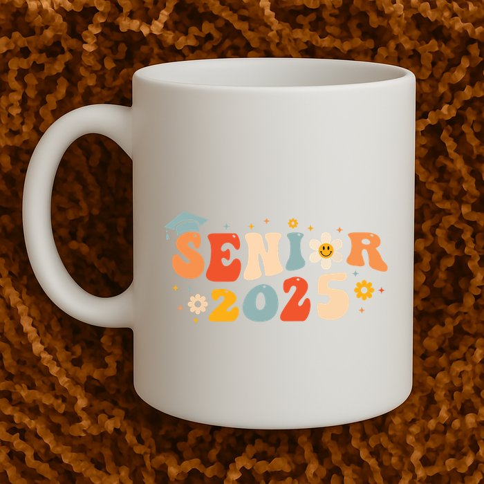 Senior 2025 Groovy Retro Senior Class Of 2025 Graduation Mug