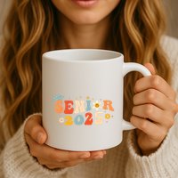 Senior 2025 Groovy Retro Senior Class Of 2025 Graduation Mug