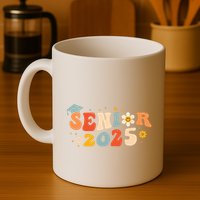 Senior 2025 Groovy Retro Senior Class Of 2025 Graduation Mug