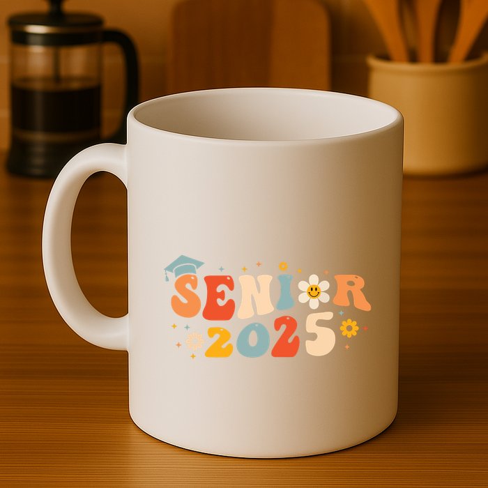 Senior 2025 Groovy Retro Senior Class Of 2025 Graduation Mug