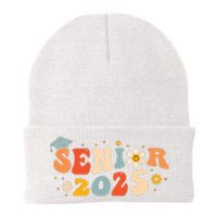 Senior 2025 Groovy Retro Senior Class Of 2025 Graduation Knit Cap Winter Beanie