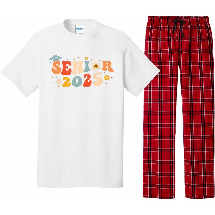 Senior 2025 Groovy Retro Senior Class Of 2025 Graduation Pajama Set