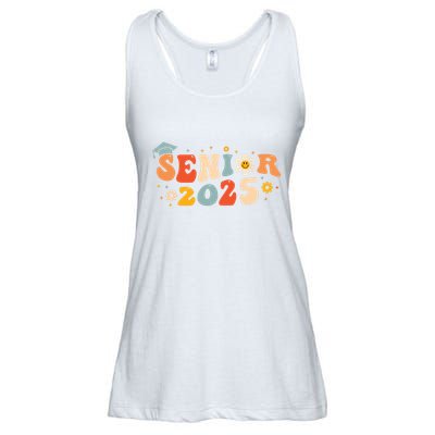 Senior 2025 Groovy Retro Senior Class Of 2025 Graduation Ladies Essential Flowy Tank