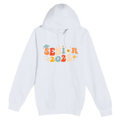Senior 2025 Groovy Retro Senior Class Of 2025 Graduation Premium Pullover Hoodie