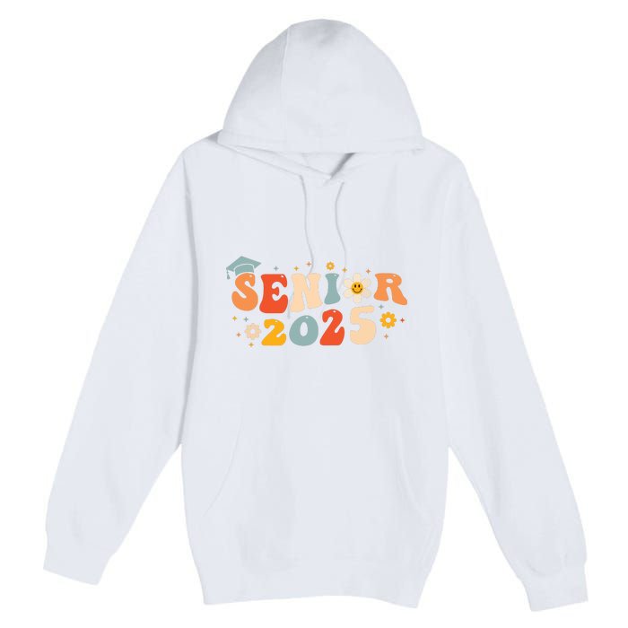 Senior 2025 Groovy Retro Senior Class Of 2025 Graduation Premium Pullover Hoodie