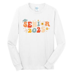 Senior 2025 Groovy Retro Senior Class Of 2025 Graduation Tall Long Sleeve T-Shirt