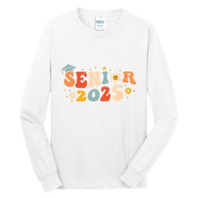 Senior 2025 Groovy Retro Senior Class Of 2025 Graduation Tall Long Sleeve T-Shirt