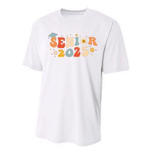 Senior 2025 Groovy Retro Senior Class Of 2025 Graduation Performance Sprint T-Shirt