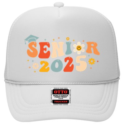 Senior 2025 Groovy Retro Senior Class Of 2025 Graduation Trucker Hat