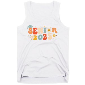 Senior 2025 Groovy Retro Senior Class Of 2025 Graduation Tank Top