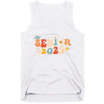 Senior 2025 Groovy Retro Senior Class Of 2025 Graduation Tank Top