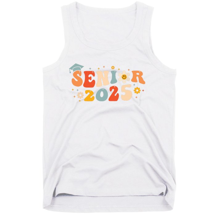 Senior 2025 Groovy Retro Senior Class Of 2025 Graduation Tank Top