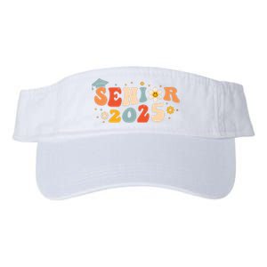 Senior 2025 Groovy Retro Senior Class Of 2025 Graduation Valucap Bio-Washed Visor