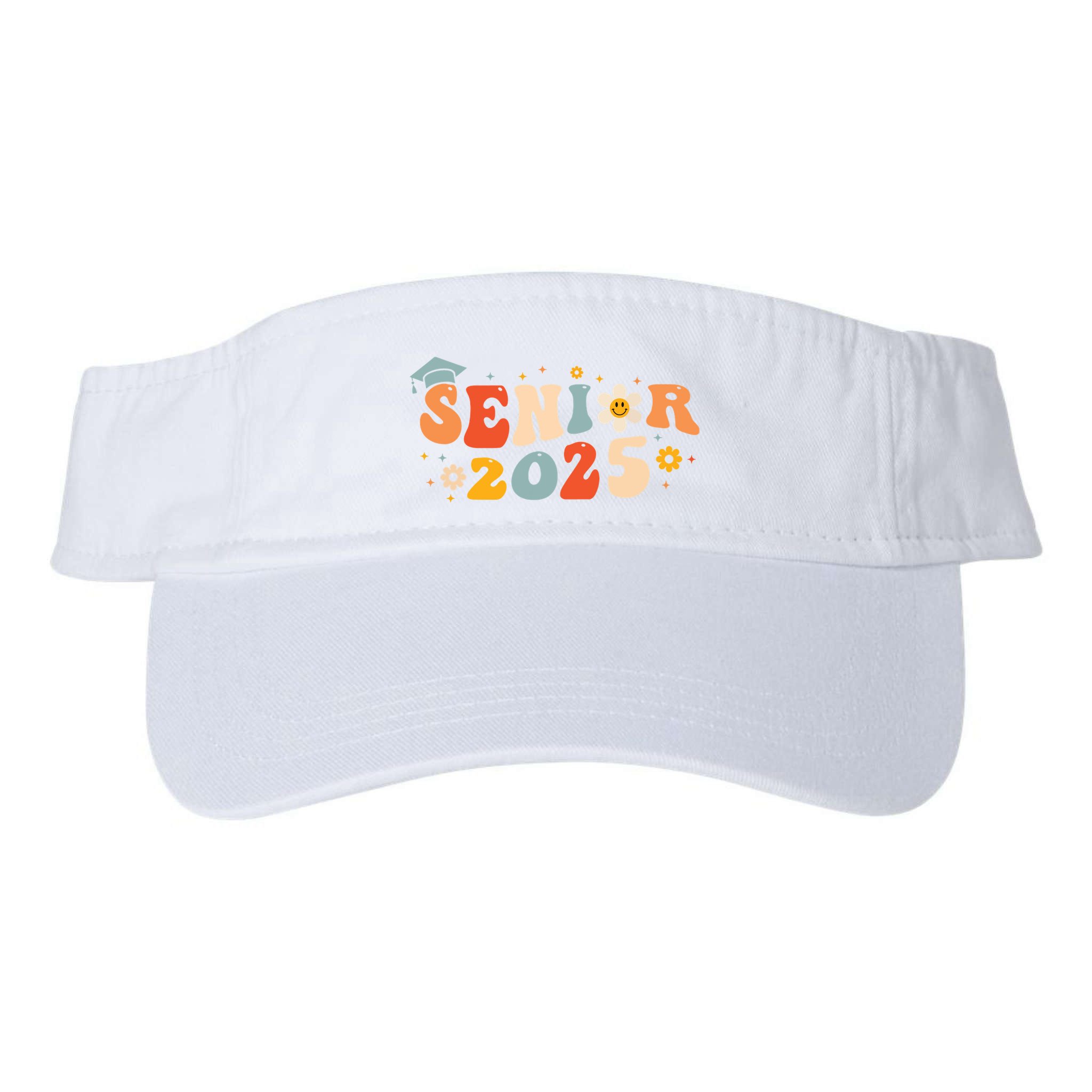Senior 2025 Groovy Retro Senior Class Of 2025 Graduation Visor