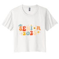 Senior 2025 Groovy Retro Senior Class Of 2025 Graduation Crop Top