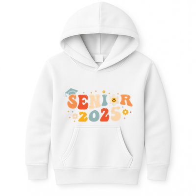 Senior 2025 Groovy Retro Senior Class Of 2025 Graduation Kids Hoodie