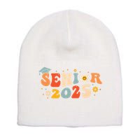 Senior 2025 Groovy Retro Senior Class Of 2025 Graduation Short Acrylic Beanie