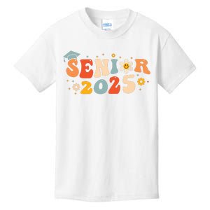 Senior 2025 Groovy Retro Senior Class Of 2025 Graduation Kids T-Shirt