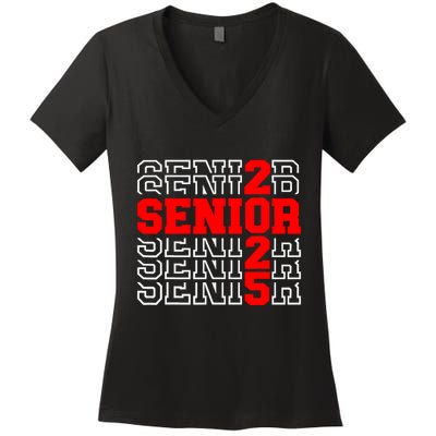 Senior 2025 Graduation 2025 Class Of 2025 Women's V-Neck T-Shirt