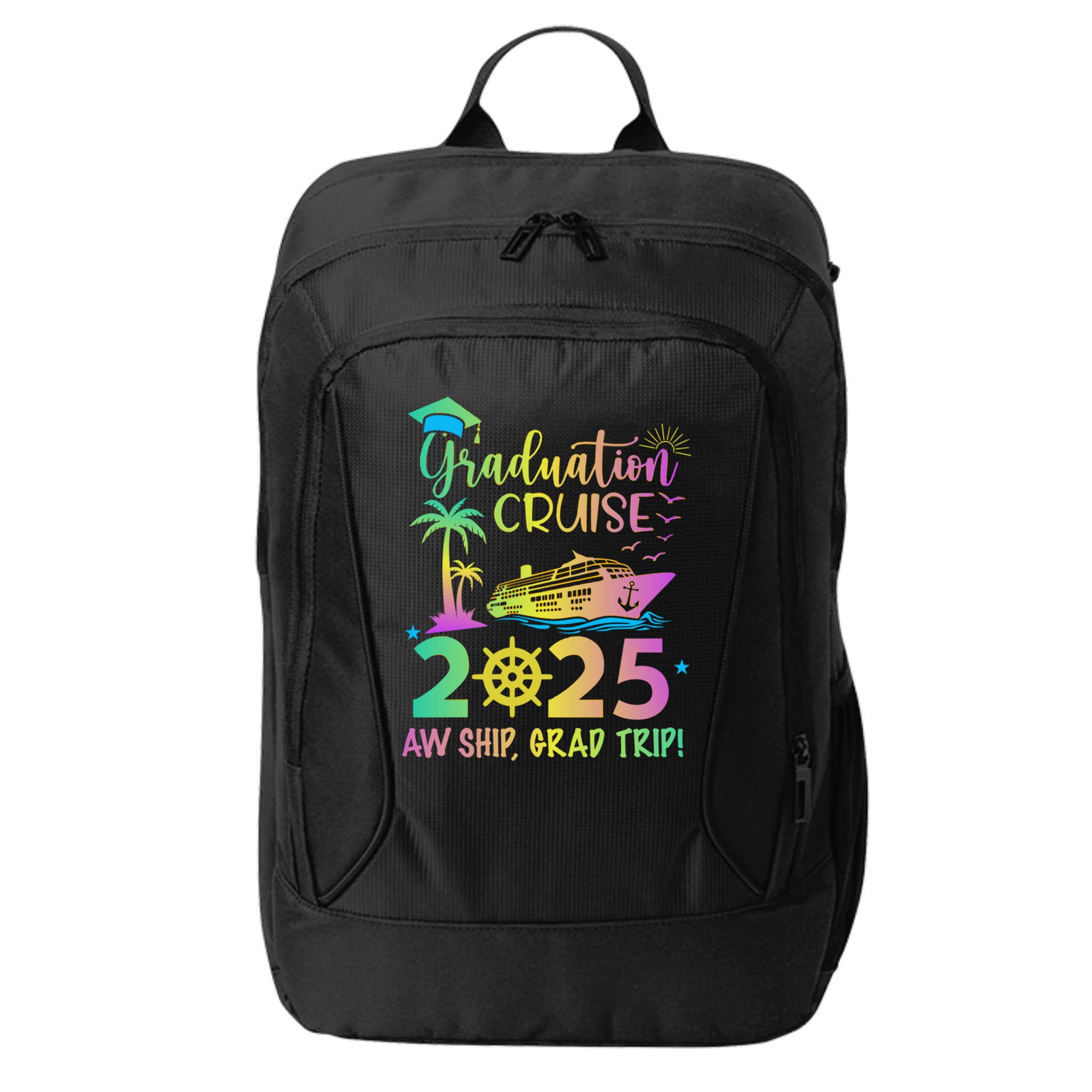 Senior 2025 Graduation Cruise Aw Ship Grad Trip Party Cool Gift City Backpack