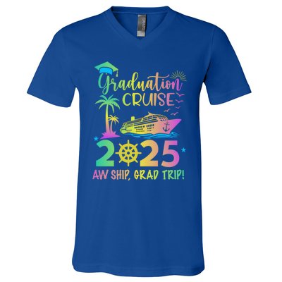 Senior 2025 Graduation Cruise Aw Ship Grad Trip Party Cool Gift V-Neck T-Shirt