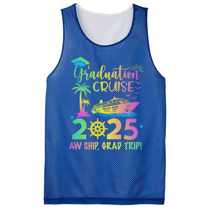 Senior 2025 Graduation Cruise Aw Ship Grad Trip Party Cool Gift Mesh Reversible Basketball Jersey Tank