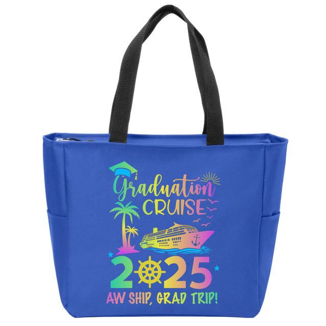 Senior 2025 Graduation Cruise Aw Ship Grad Trip Party Cool Gift Zip Tote Bag