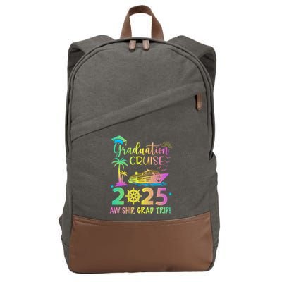 Senior 2025 Graduation Cruise Aw Ship Grad Trip Party Cool Gift Cotton Canvas Backpack