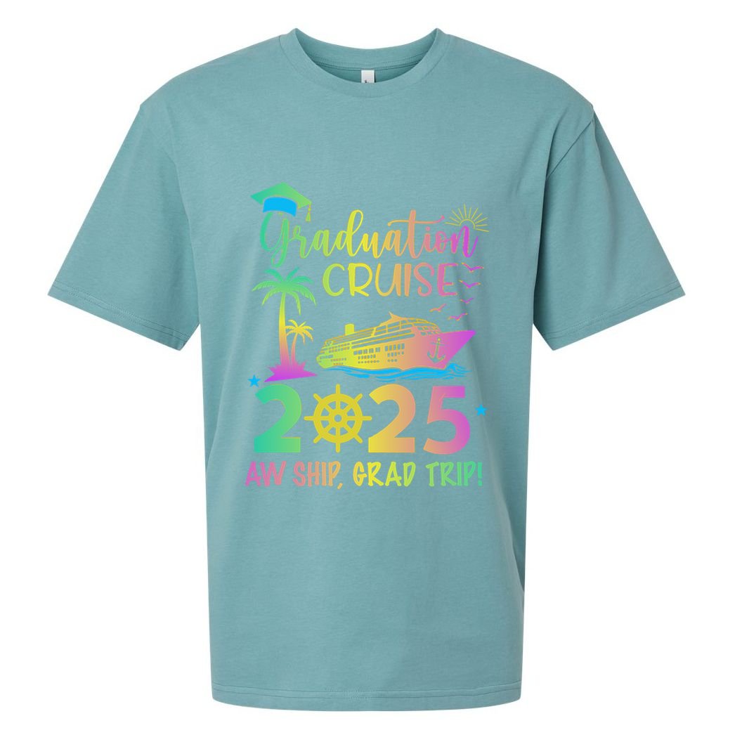 Senior 2025 Graduation Cruise Aw Ship Grad Trip Party Cool Gift Sueded Cloud Jersey T-Shirt