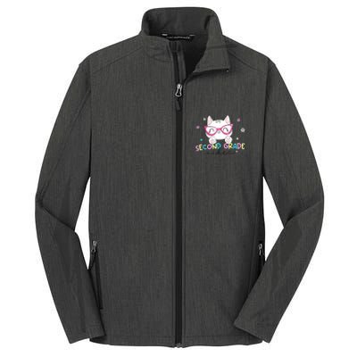 Second 2nd Grade Vibes Back To School Cute Cat For Girls Core Soft Shell Jacket