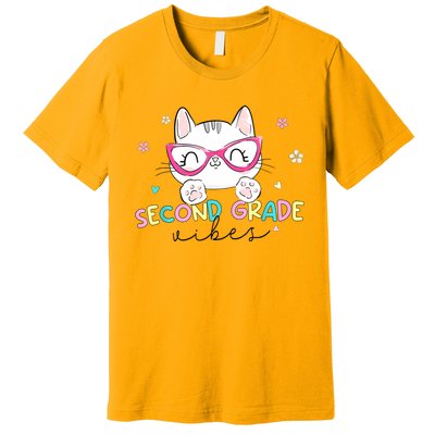 Second 2nd Grade Vibes Back To School Cute Cat For Girls Premium T-Shirt