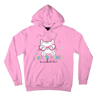 Second 2nd Grade Vibes Back To School Cute Cat For Girls Hoodie