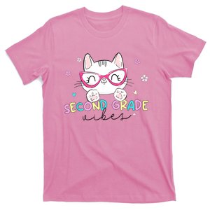 Second 2nd Grade Vibes Back To School Cute Cat For Girls T-Shirt