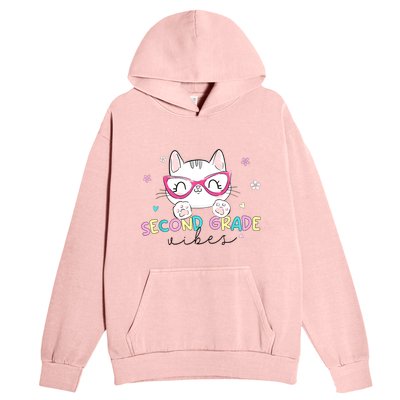 Second 2nd Grade Vibes Back To School Cute Cat For Girls Urban Pullover Hoodie