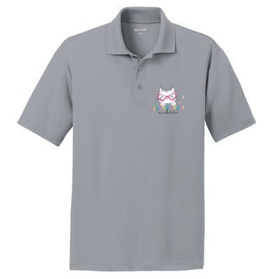 Second 2nd Grade Vibes Back To School Cute Cat For Girls PosiCharge RacerMesh Polo