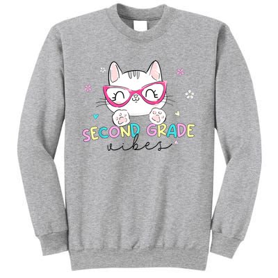 Second 2nd Grade Vibes Back To School Cute Cat For Girls Sweatshirt