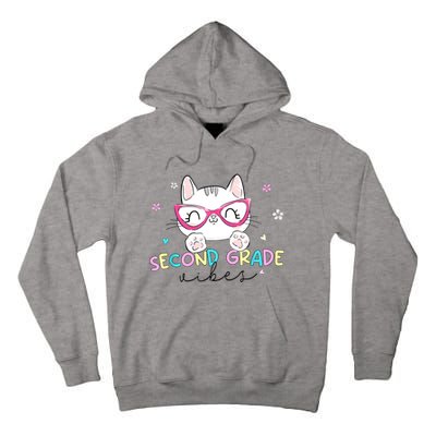 Second 2nd Grade Vibes Back To School Cute Cat For Girls Tall Hoodie