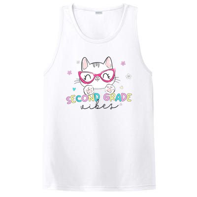 Second 2nd Grade Vibes Back To School Cute Cat For Girls PosiCharge Competitor Tank