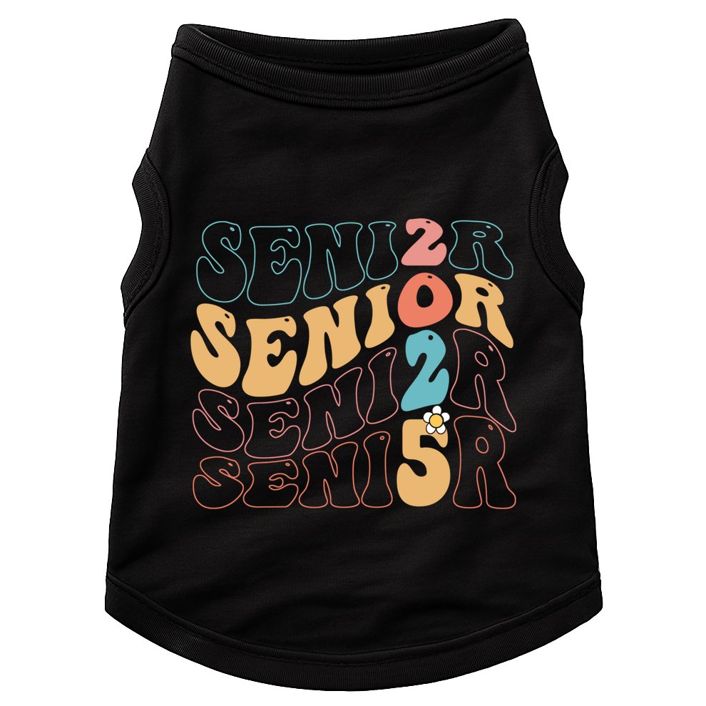 Senior 25 Graduation Class Of 2025 Cute Groovy Senior 2025 Gift Doggie Tank