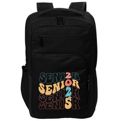 Senior 25 Graduation Class Of 2025 Cute Groovy Senior 2025 Gift Impact Tech Backpack