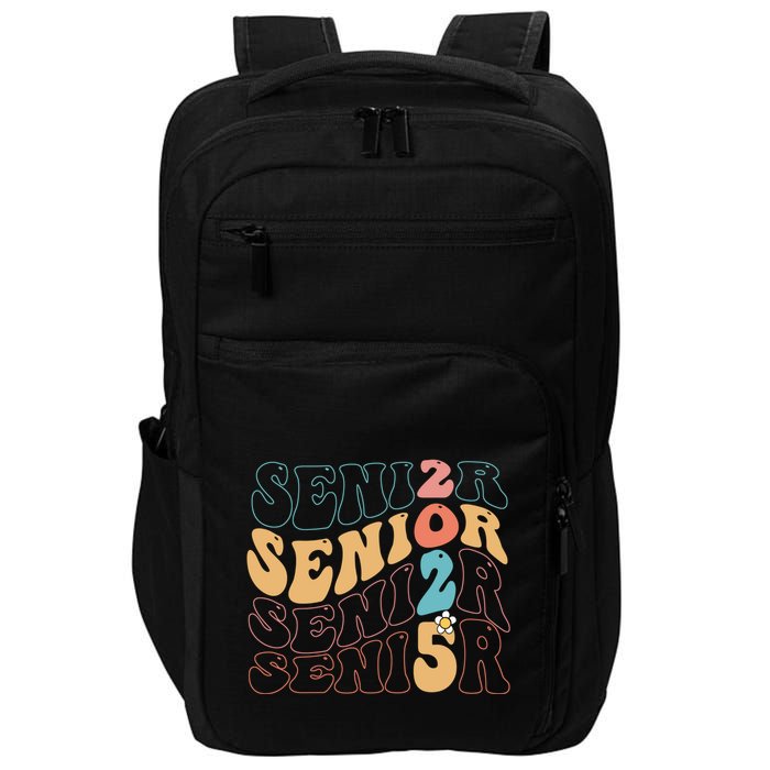 Senior 25 Graduation Class Of 2025 Cute Groovy Senior 2025 Gift Impact Tech Backpack